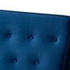 Baxton Studio Sorrento Blue Velvet Upholstered Walnut Finished Wooden Lounge Chair 160-9938